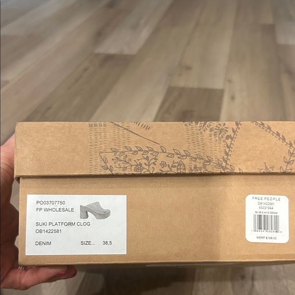 Free People Blue Mules with Wooden Platform - Picture 6 of 7